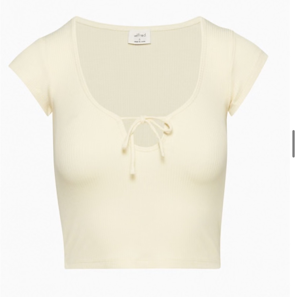 Wilfred Ivory Tie-Front Crop Top